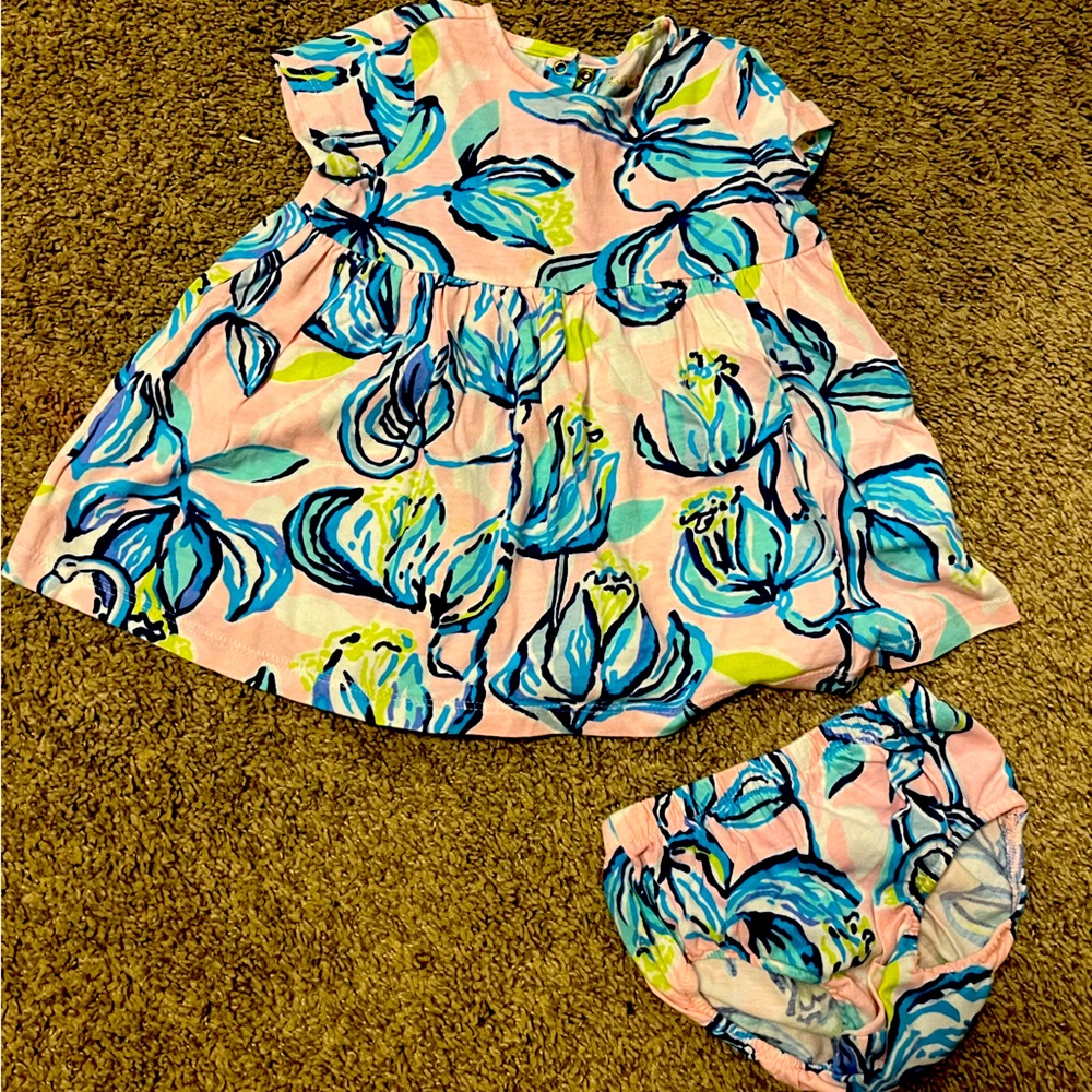 Lilly Pulitzer baby dress with diaper cover